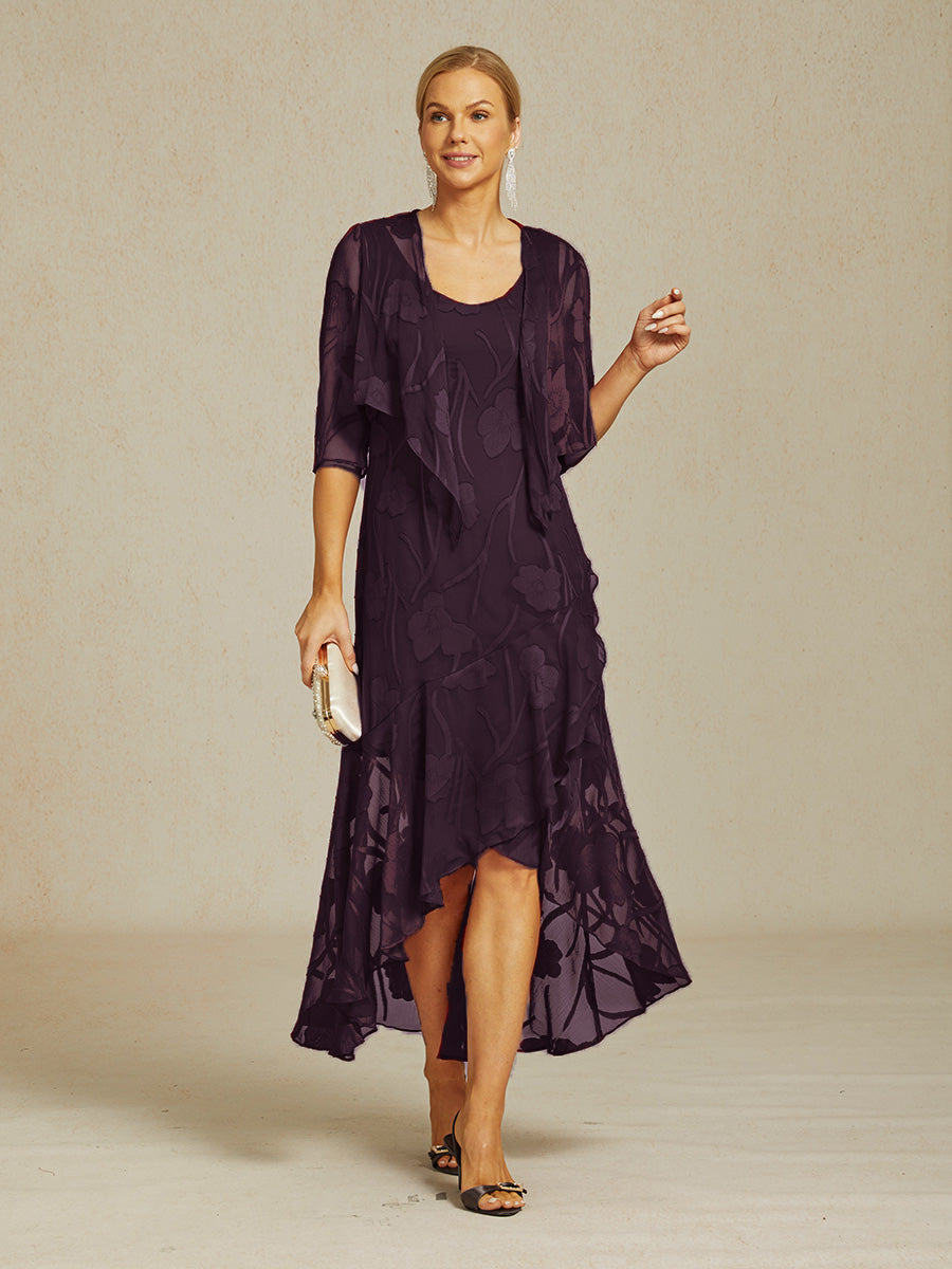 Bloemen-Doorschijnende Chiffon Shrug met 3/4-Mouwen