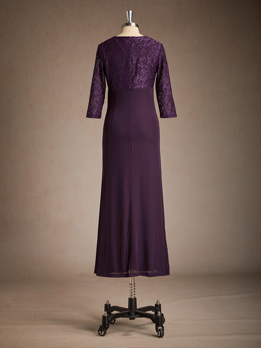 Lace A-Line Empire Waist Dress with Beaded Detail