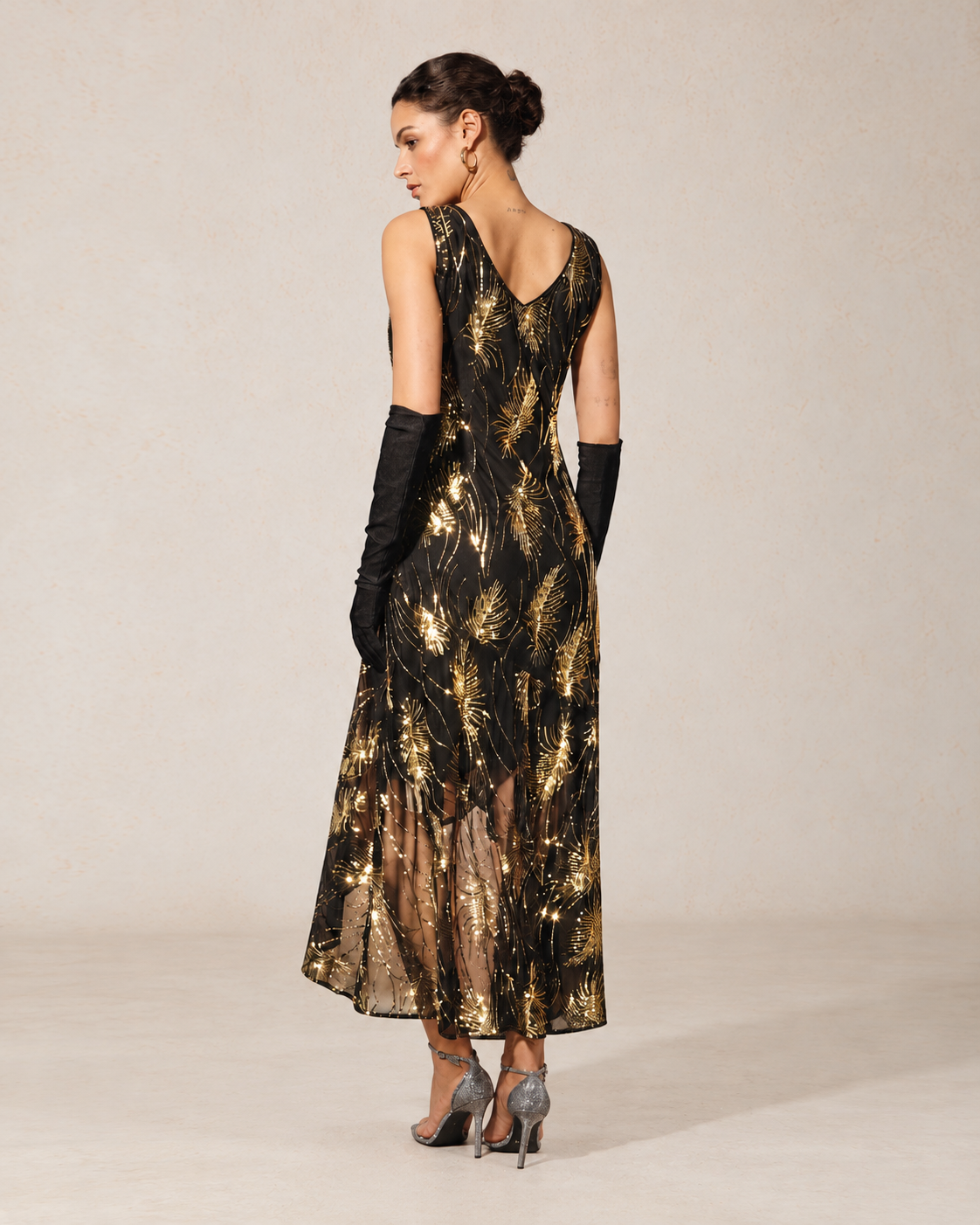 Sleeveless Sequin Maxi Dress