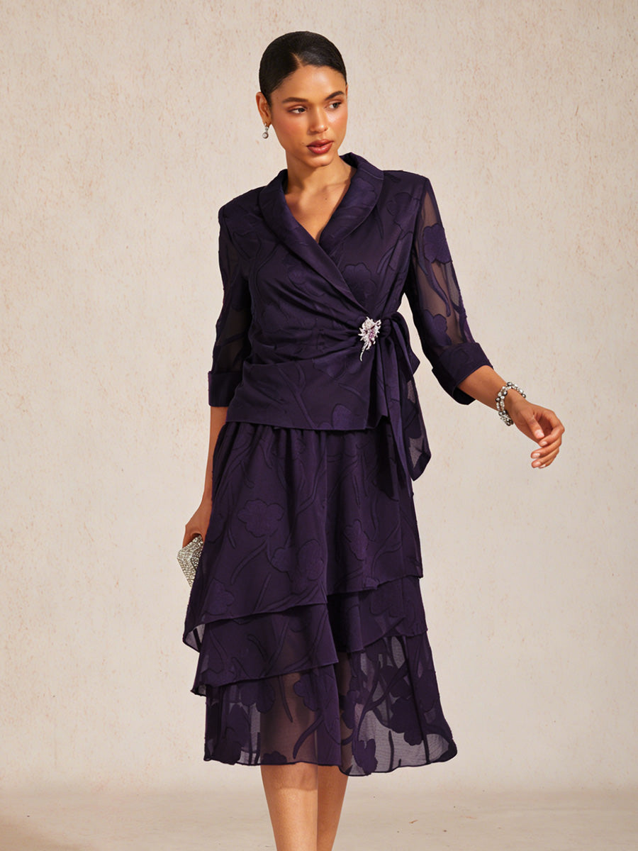 優雅花卉雪紡襯衫