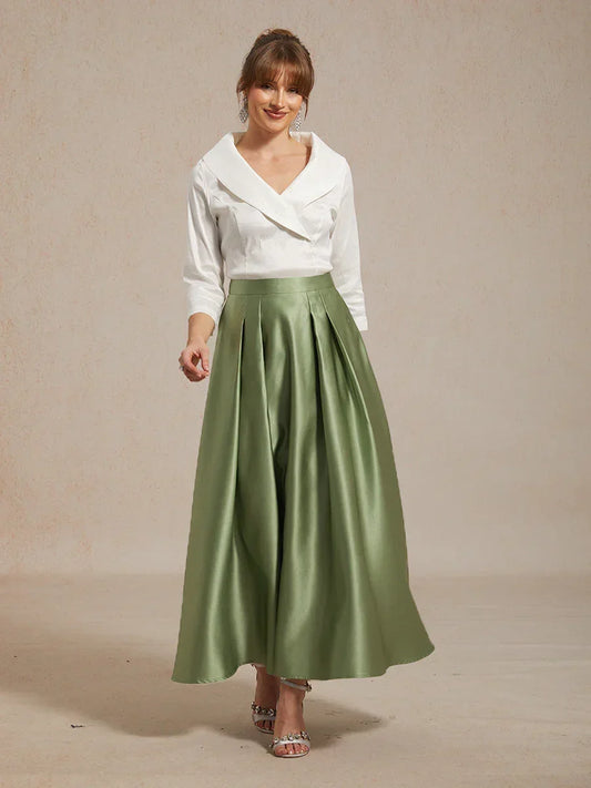 Formal Satin A-Line Ballgown Skirt and Tops Set