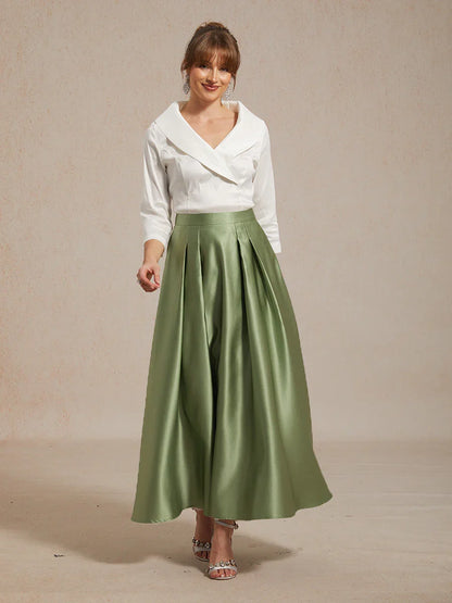 Formelles Ballkleid aus Satin in A-Linie mit Taschen