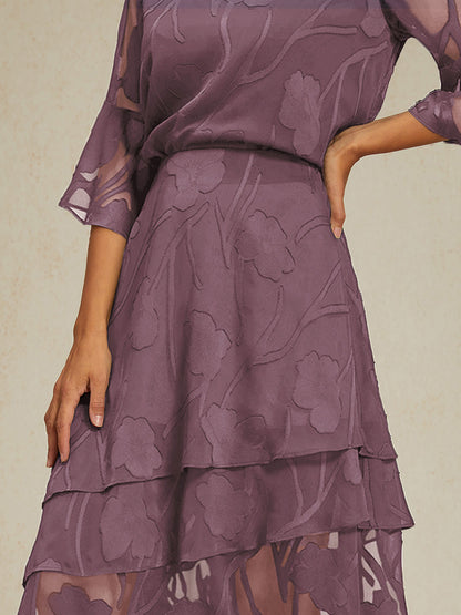 Floral Chiffon Midi Skirt