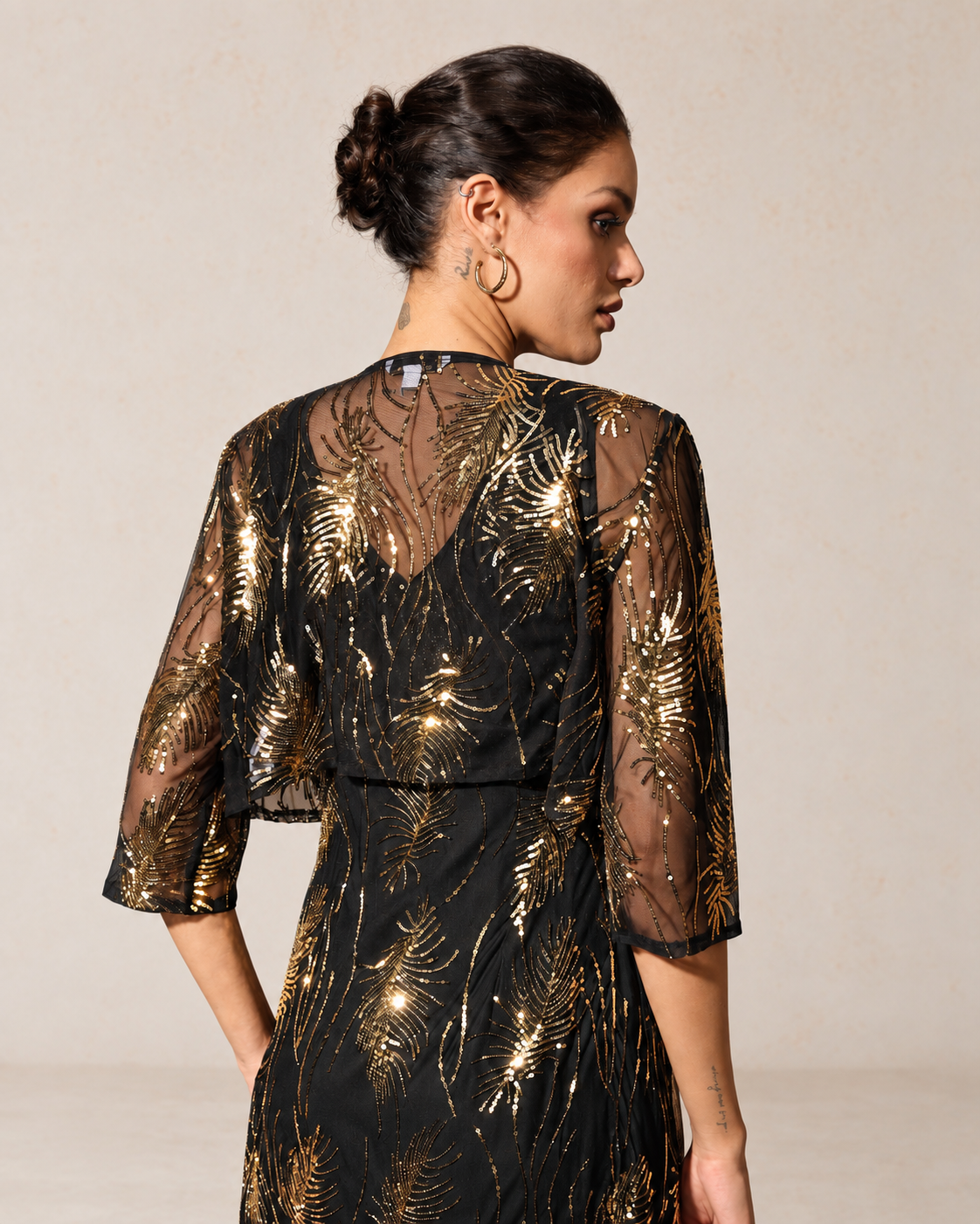 Mesh Sequin Short Shrug