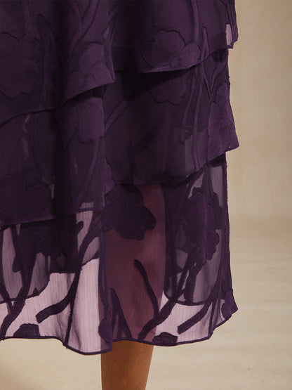 Floral Chiffon Midi Skirt