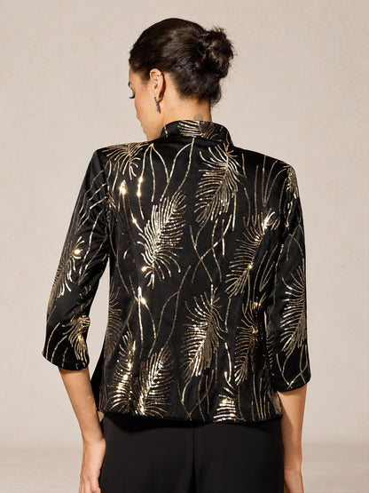 Mandarin Collar Sequin Twinset