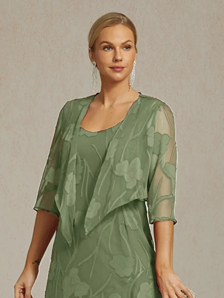 Floral Sheer Chiffon 3/4 Sleeve Shrug