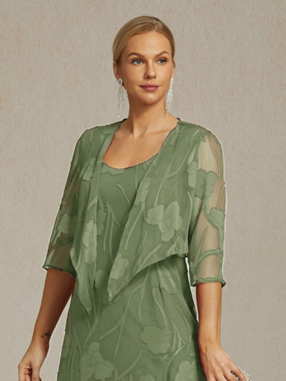 Bloemen-Doorschijnende Chiffon Shrug met 3/4-Mouwen