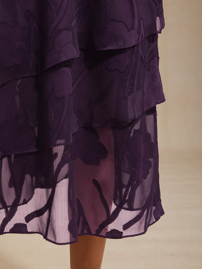 Floral Chiffon Midi Skirt