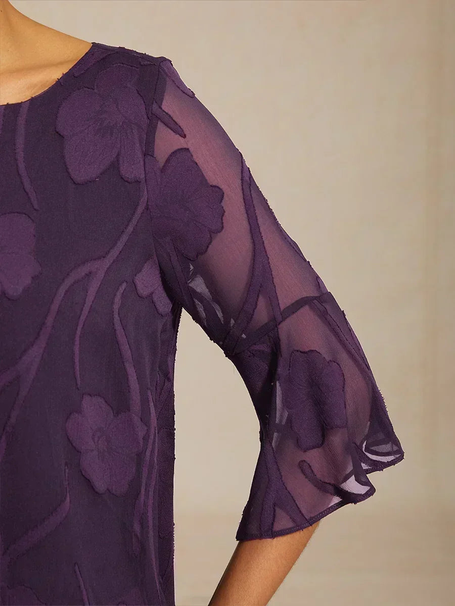 Dressy Chiffon Asymmetric Hem Blouse