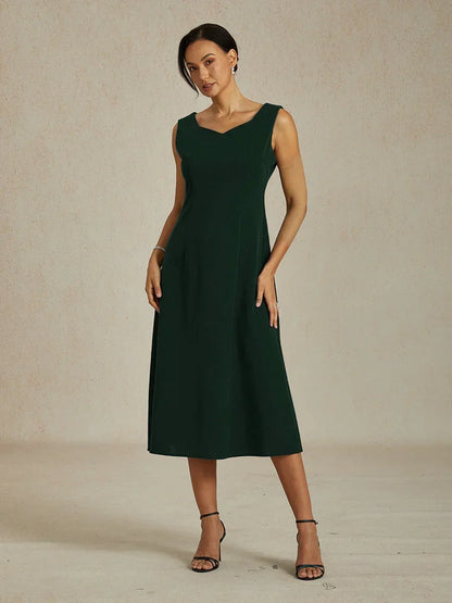 Vestido midi ajustado sin mangas