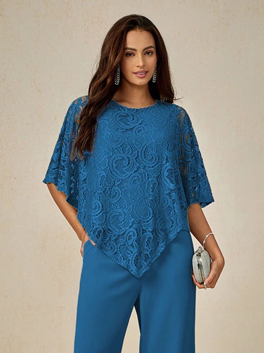 優雅蕾絲蝙蝠袖上衣