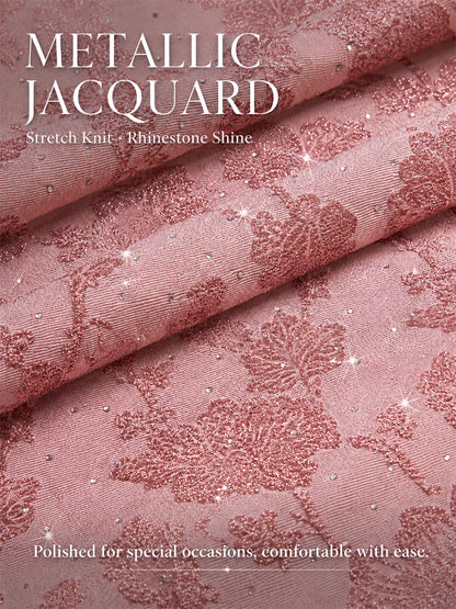 Completo twinset jacquard floreale