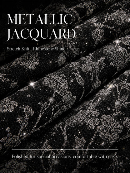 Rhinestone Jacquard Twinset