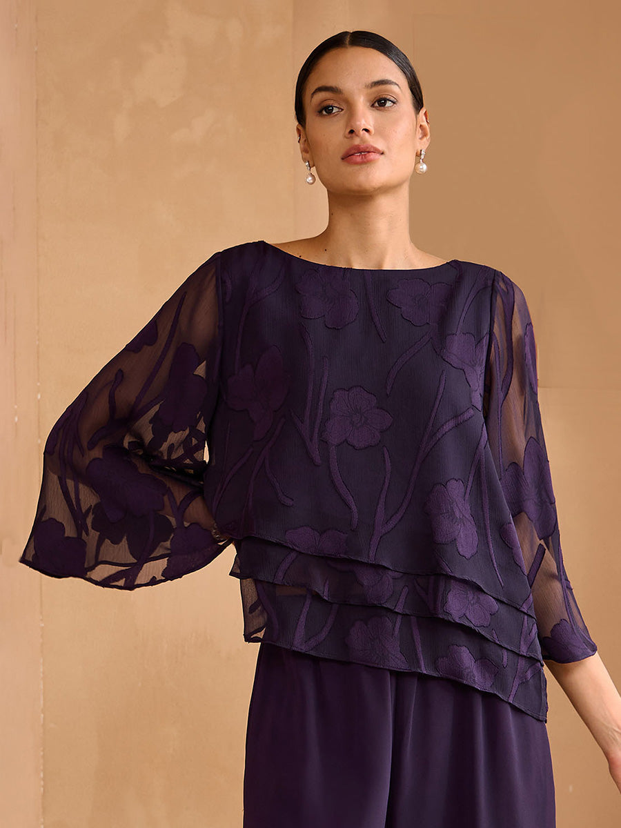 Chiffon Floral Layered Blouse