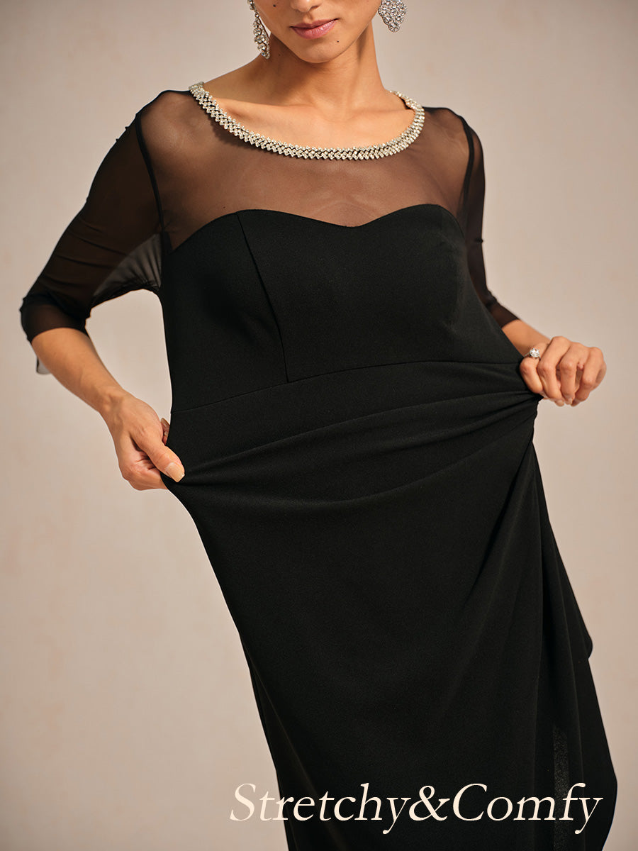 Cold Shoulder Glitter Metallic Knit Dress