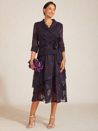 Elegant bluse i chiffon med blomsterprint