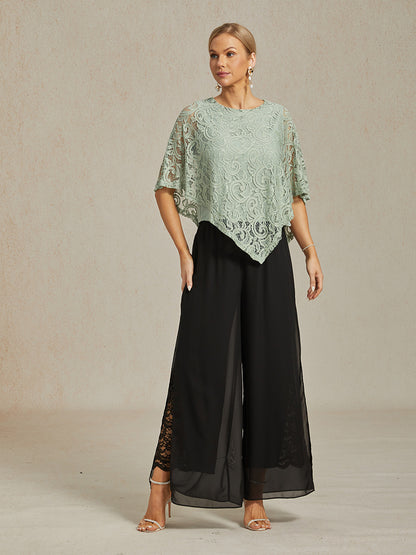 Elegantes Spitzentop mit Fledermausärmeln