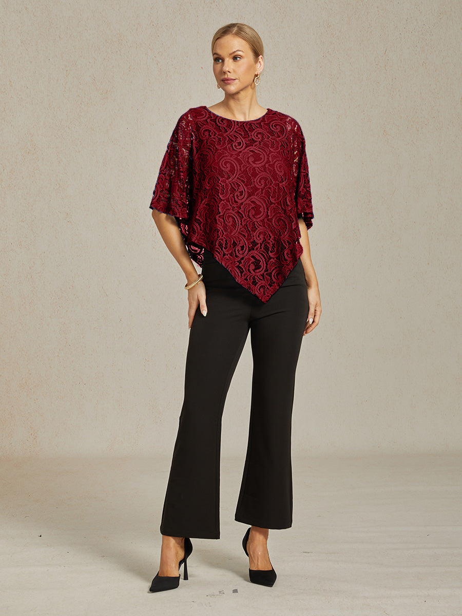 Elegant Lace Batwing Sleeve Top