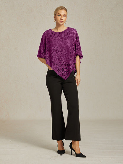 Elegant Lace Batwing Sleeve Top