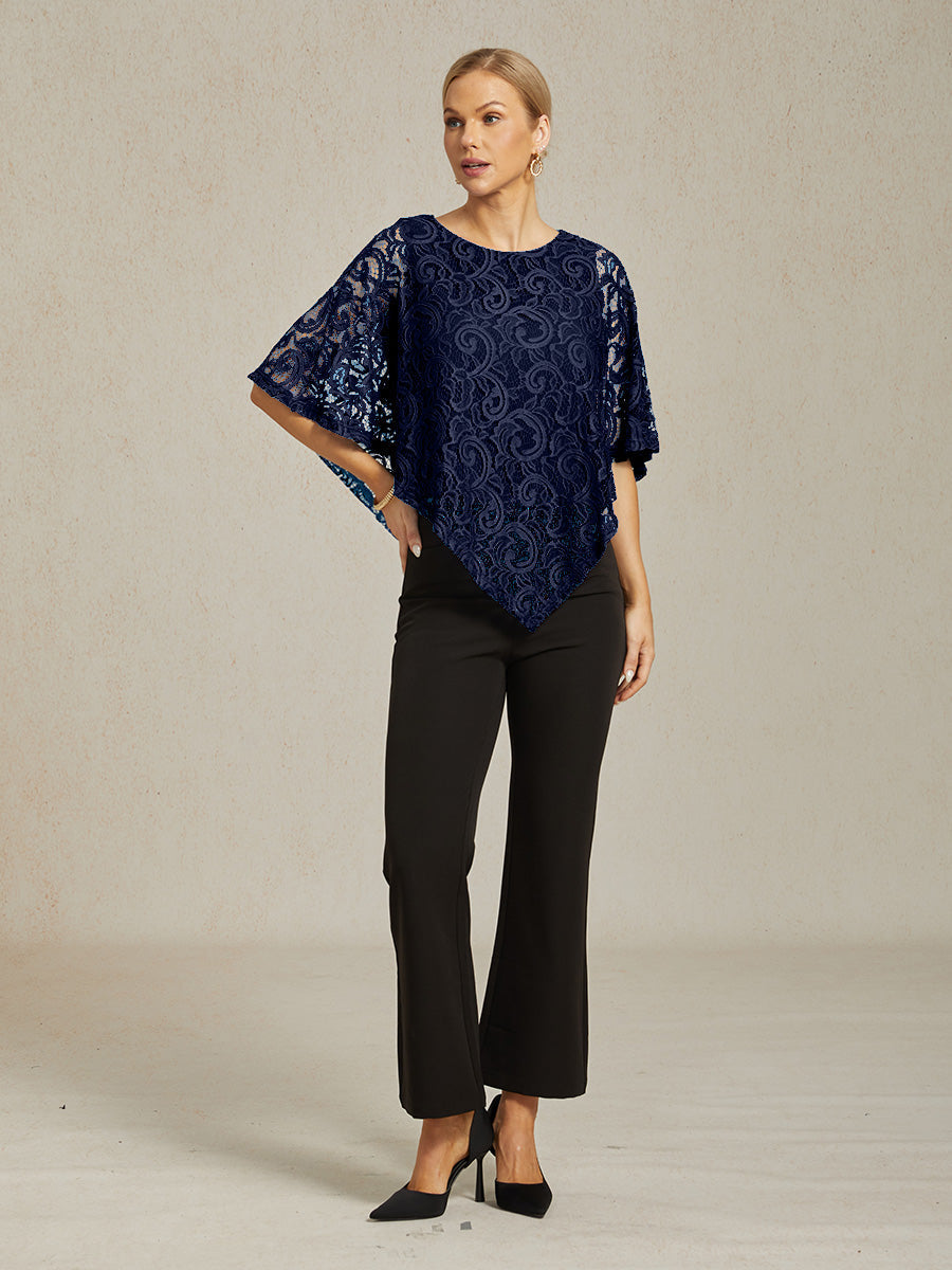 Elegant Lace Batwing Sleeve Top