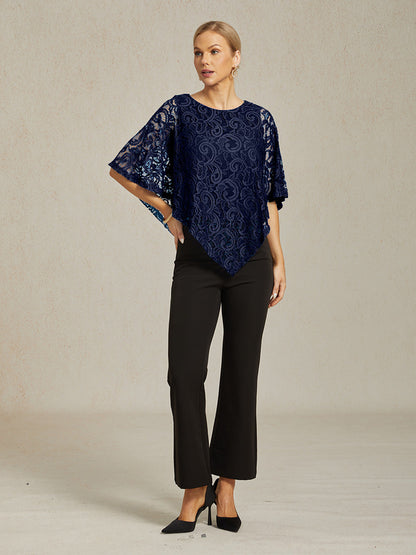 Elegant Lace Batwing Sleeve Top