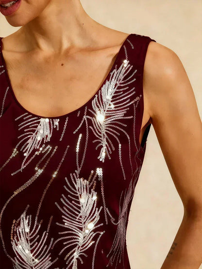 Elegant Twinset Met Mandarijnkraag En Pailletten