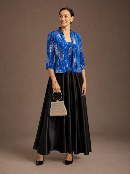 Twinset Élégant à Col Mandarin et Sequins