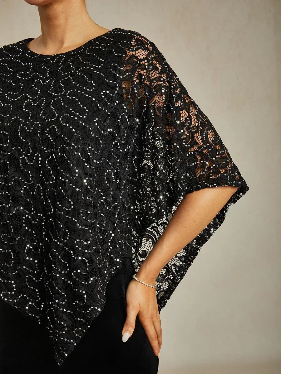 Elegant Lace Batwing Sleeve Top