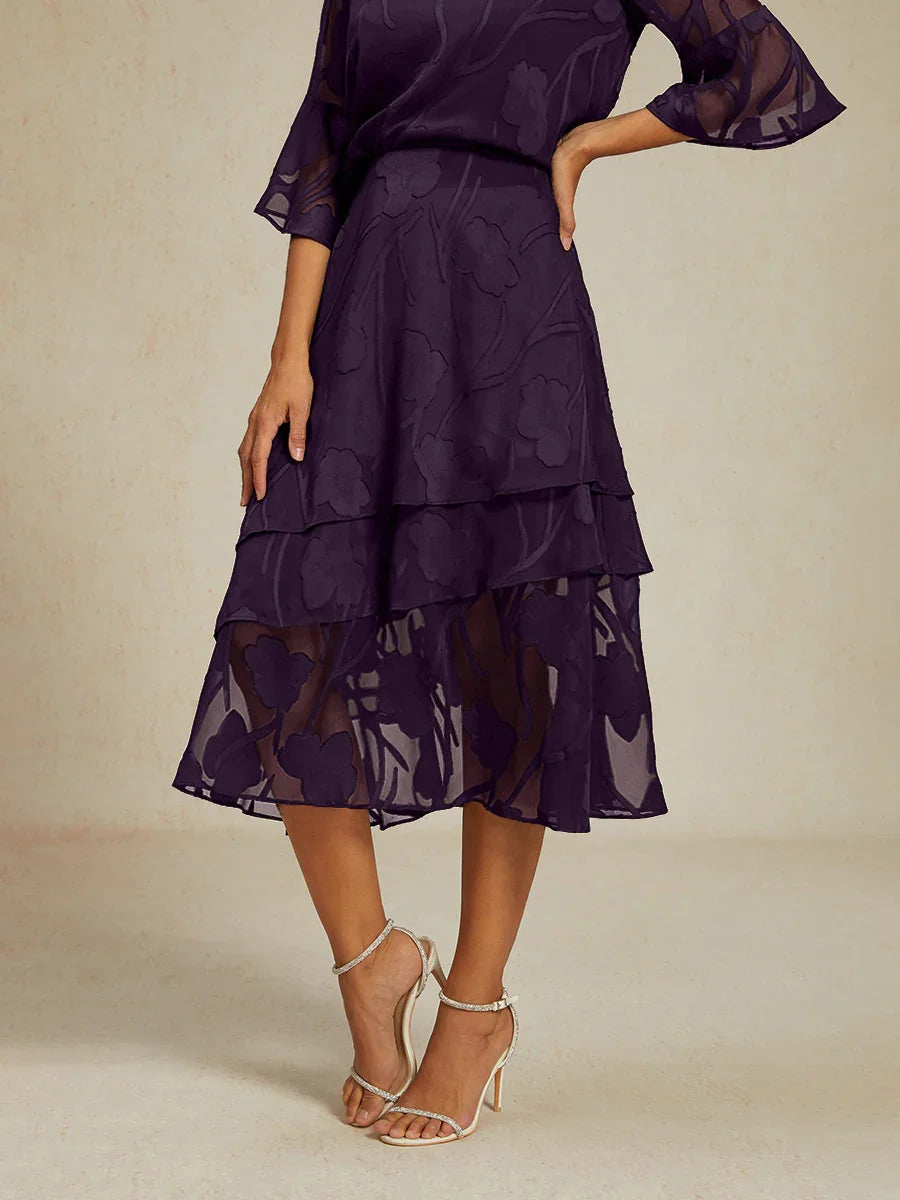 Jupe midi en mousseline fleurie