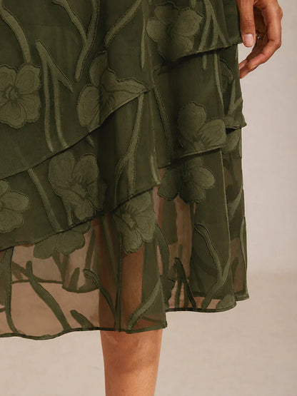 Floral Chiffon Midi Skirt