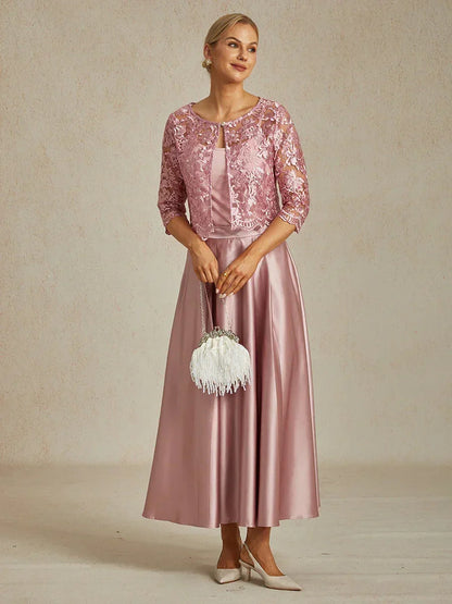 Gonna a ruota formale in satin con tasche