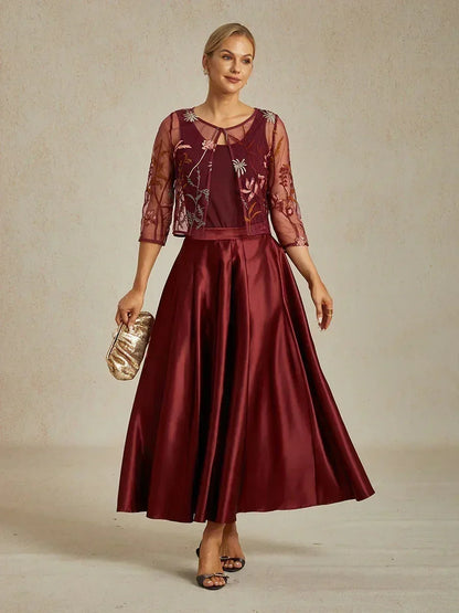 Formelles Ballkleid aus Satin in A-Linie mit Taschen