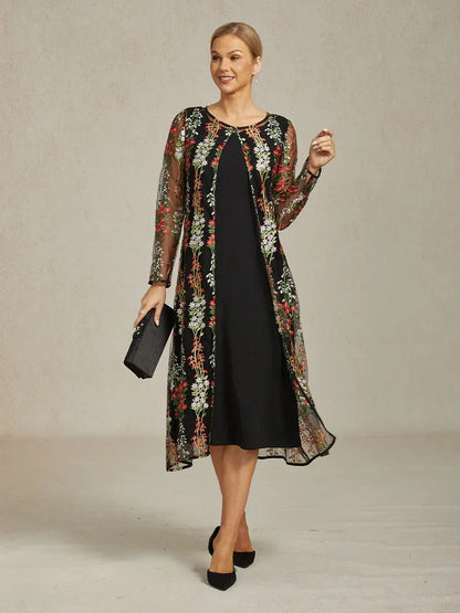 Vintage Sequin Embroidered Jacket Dress