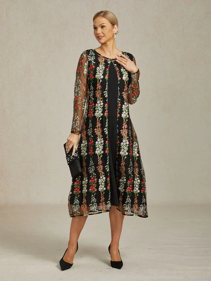 Vintage Sequin Embroidered Jacket Dress