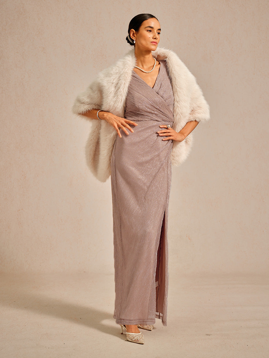 Faux Fur Shawl with Soft Touch and Fluffy Texture