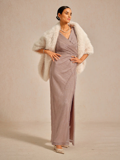 Faux Fur Shawl with Soft Touch and Fluffy Texture