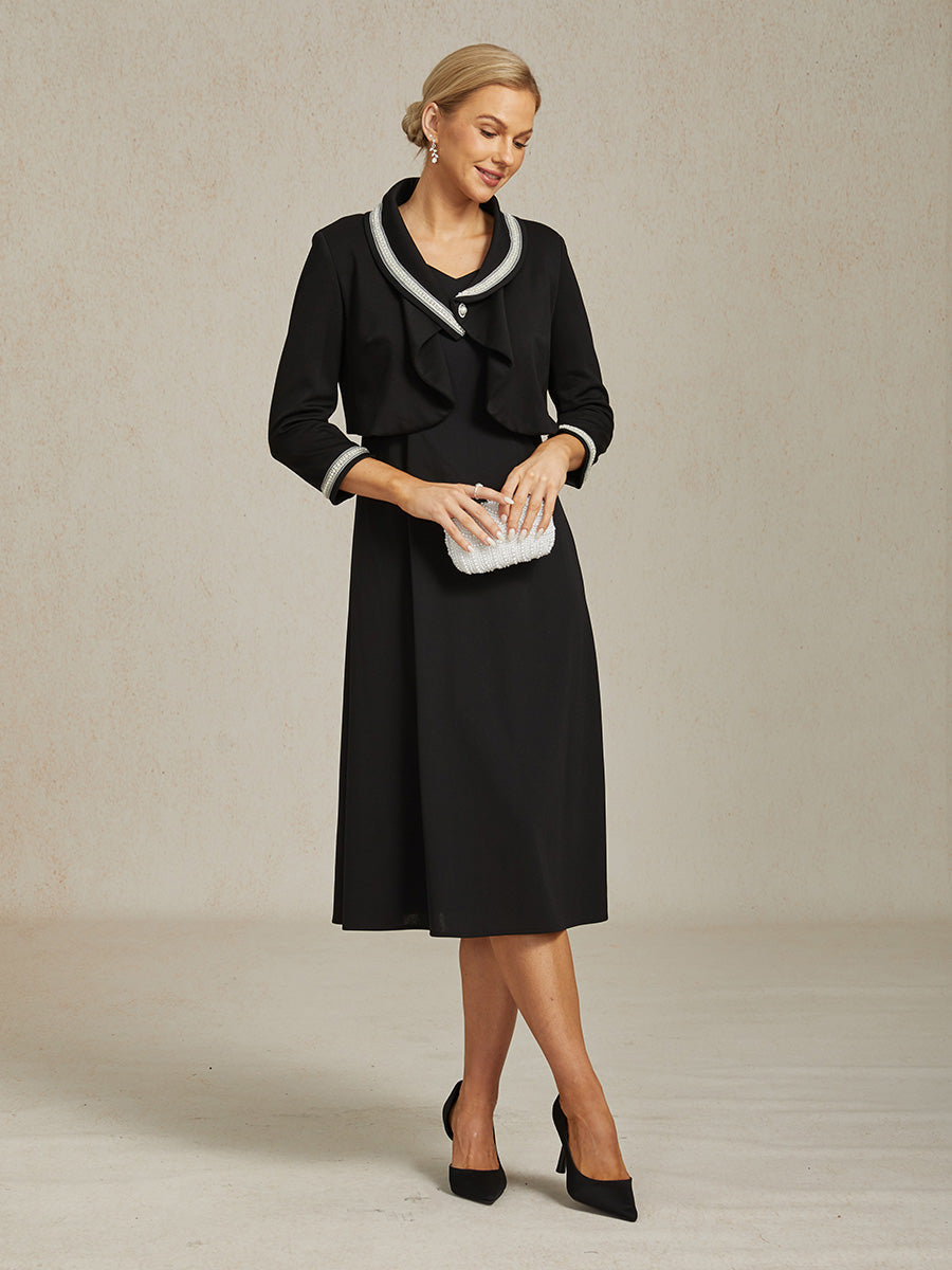 Elegant Stretch Beaded Jacket with Two-Way Styling