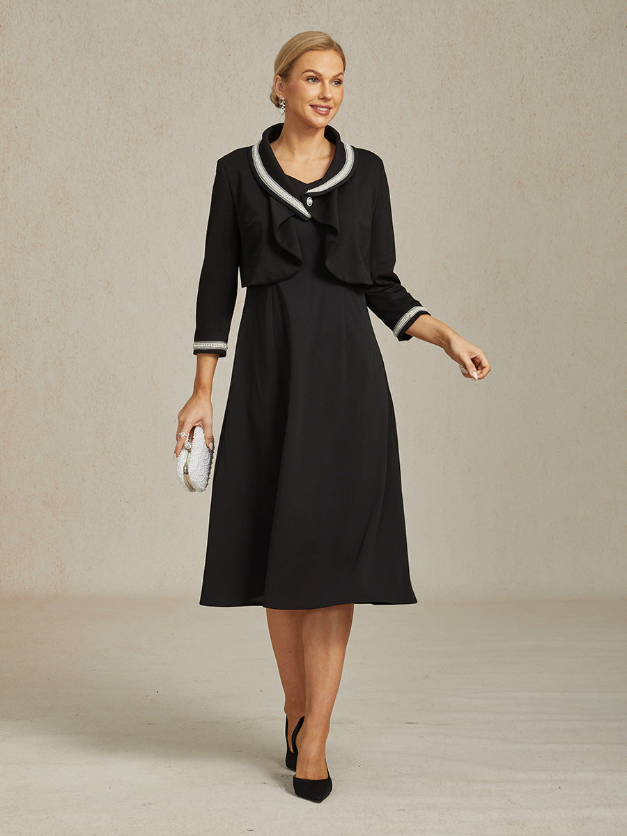 Elegant Stretch Beaded Jacket with Two-Way Styling