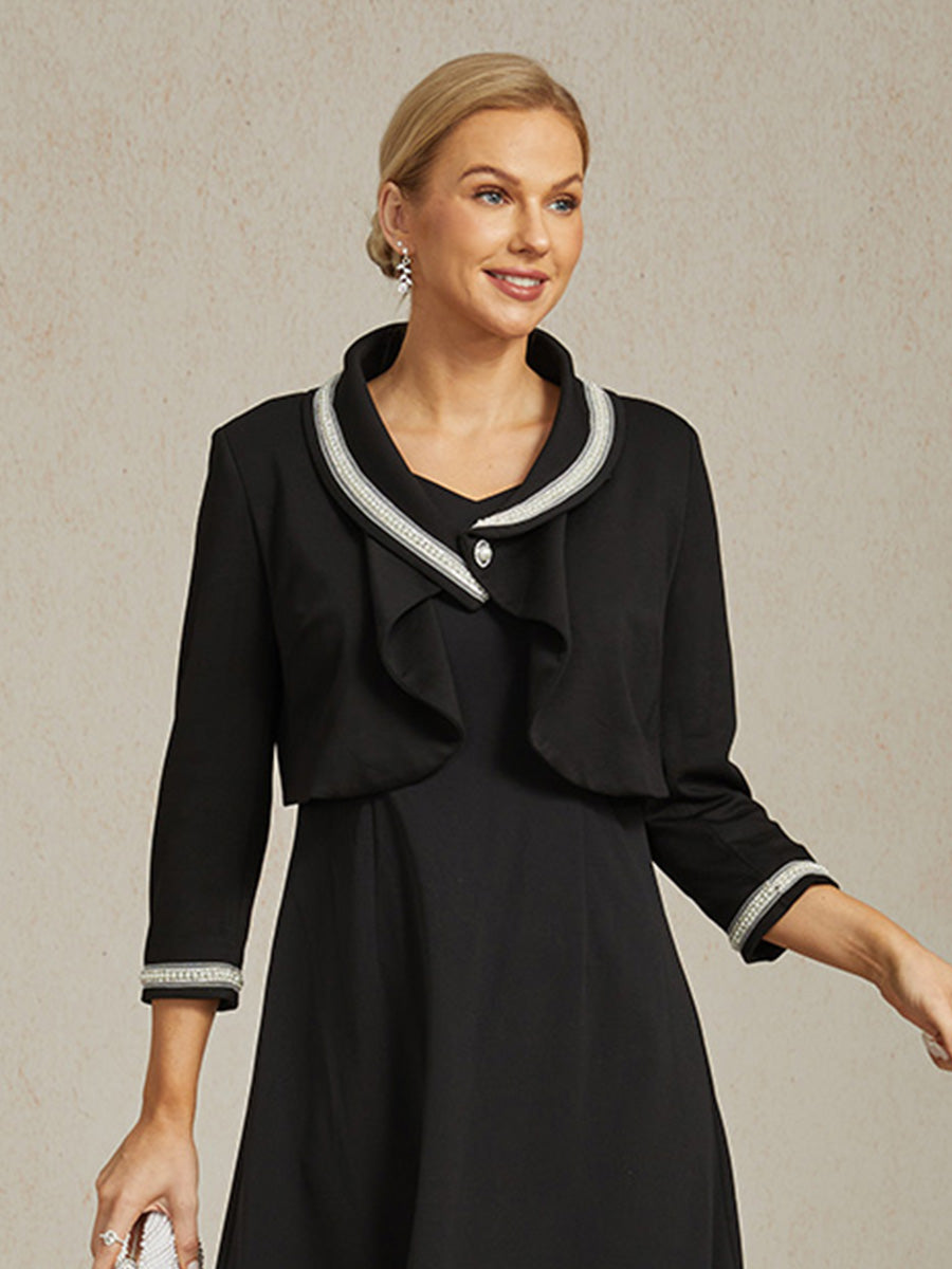 Elegant Stretch Beaded Jacket with Two-Way Styling