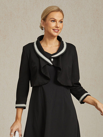 Elegant Stretch Beaded Jacket with Two-Way Styling