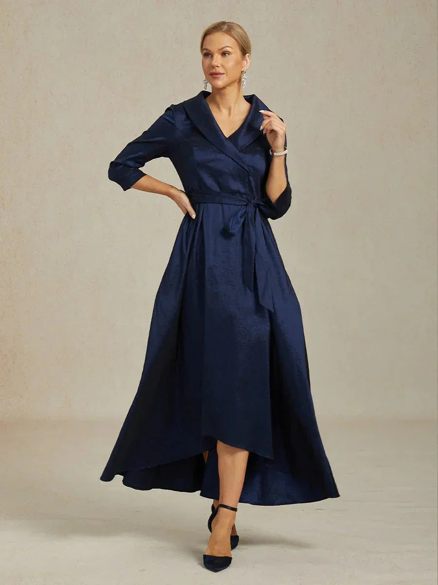 Women s Maxi long Dress Party Dress Elegant Vintage Regular Fit Solid Color 3/4 Length Sleeve V Neck Eggplant Fall Winter Women s Maxi long Dress Party Dress Elegant Vintage Regular Fit Solid Color 3/4 Length Sleeve V Neck Eggplant Fall Winter