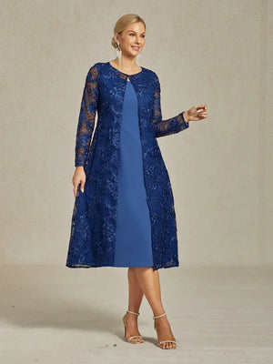 Veste Longue en Dentelle à Rosettes avec Détail Pailleté