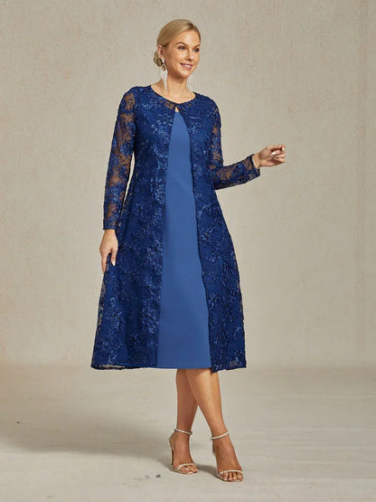 Rosette Lace Long Jacket with Sequin Detail