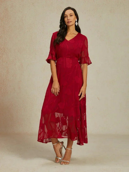 Floral Midi Semi Formal Dress