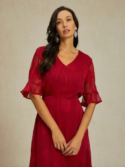 Floral Midi Semi Formal Dress