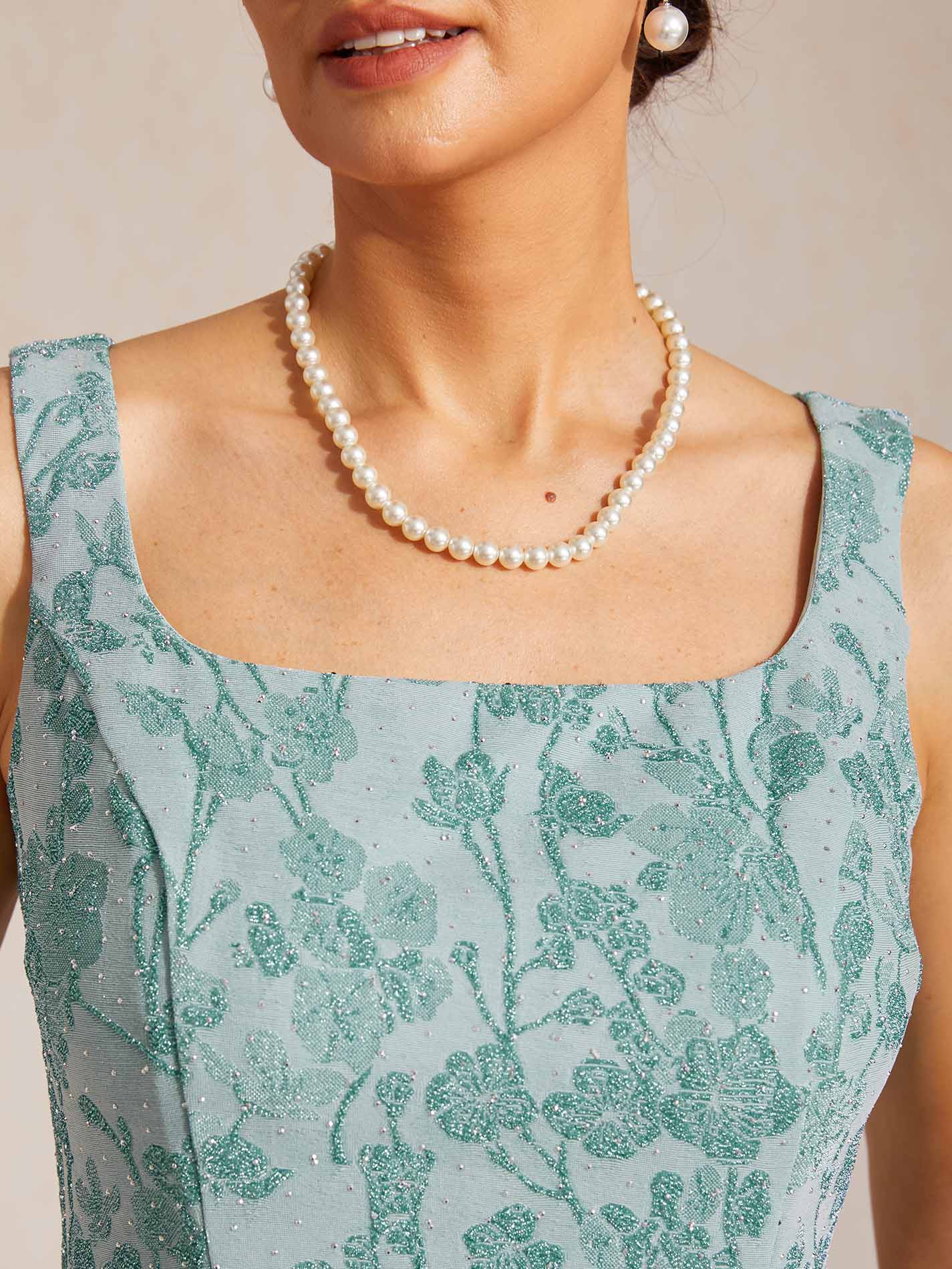 Knit Floral Embellished Jacket Dress