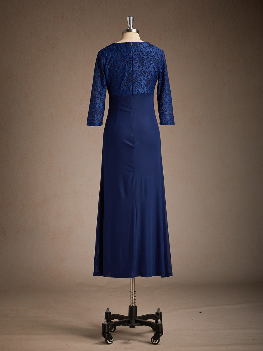 Lace A-Line Empire Waist Dress with Beaded Detail