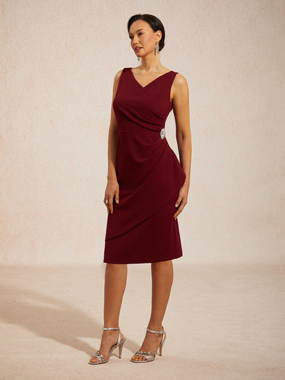 Elegant Ruffle Dress with Beaded  Detail