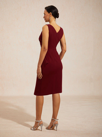 Elegant Ruffle Dress with Beaded  Detail